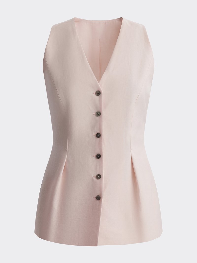 Льняной жилет с баской