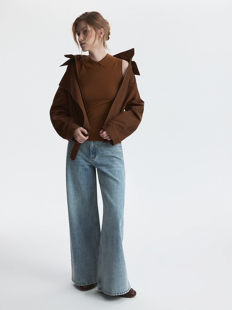 Топ с отложным воротником