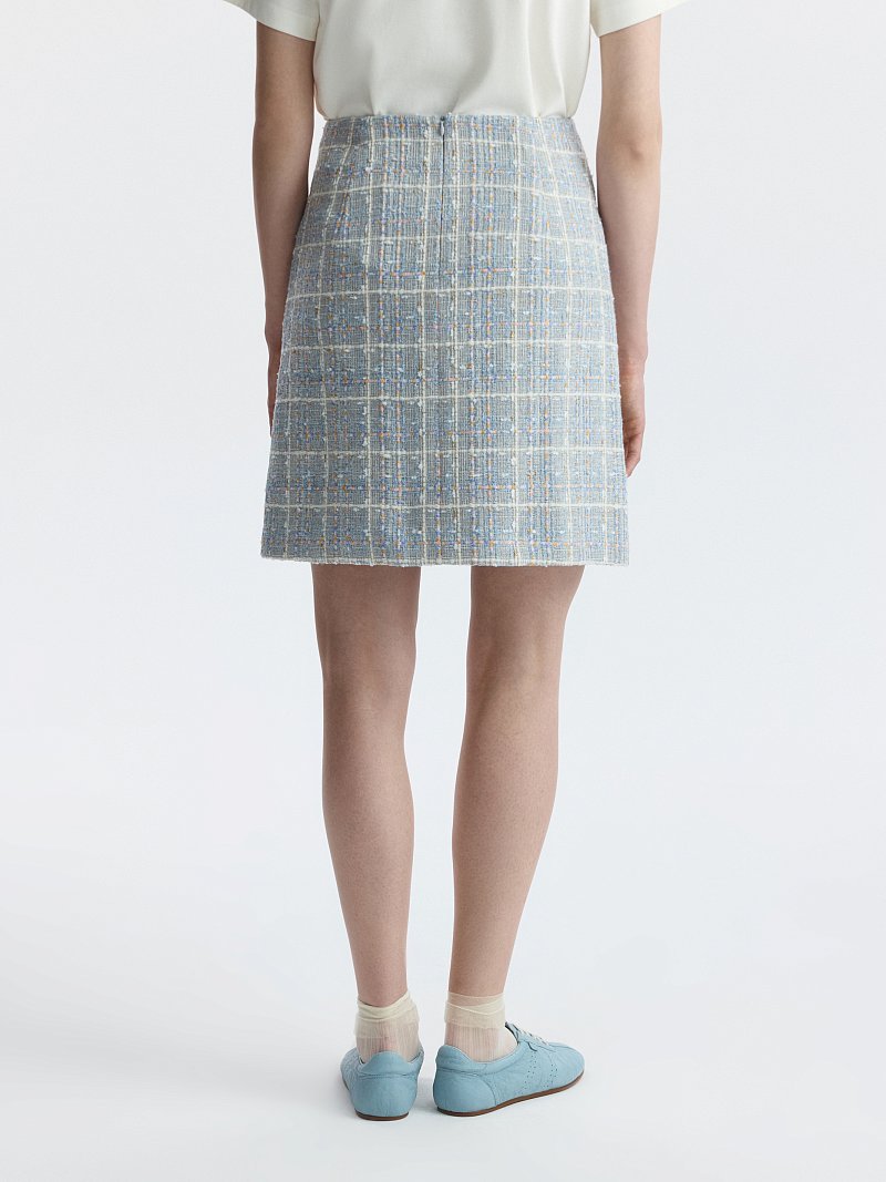 Костюмная мини-юбка из твида
