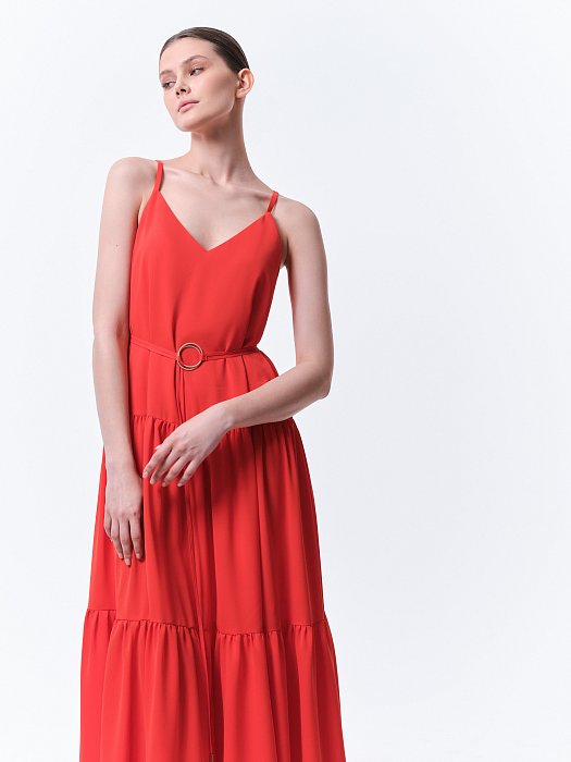 Двухъярусный сарафан с поясом: фото №2