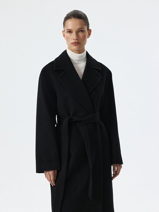 Пальто-халат из 100% шерсти: фото №3