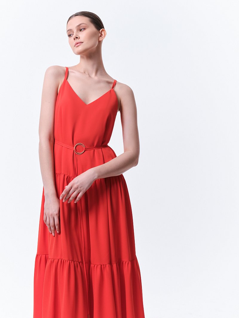 Двухъярусный сарафан с поясом