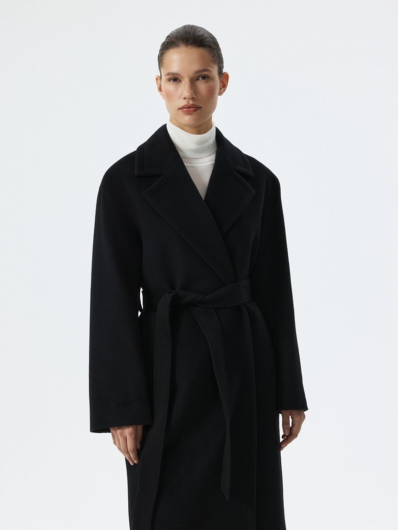 Пальто-халат из 100% шерсти