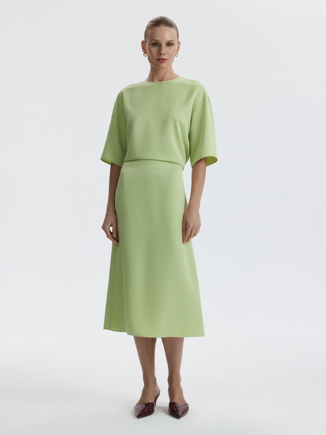 Юбка-миди из сатина: фото №1