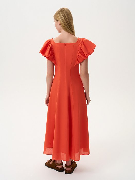 Платье из хлопка с воланами: фото №4