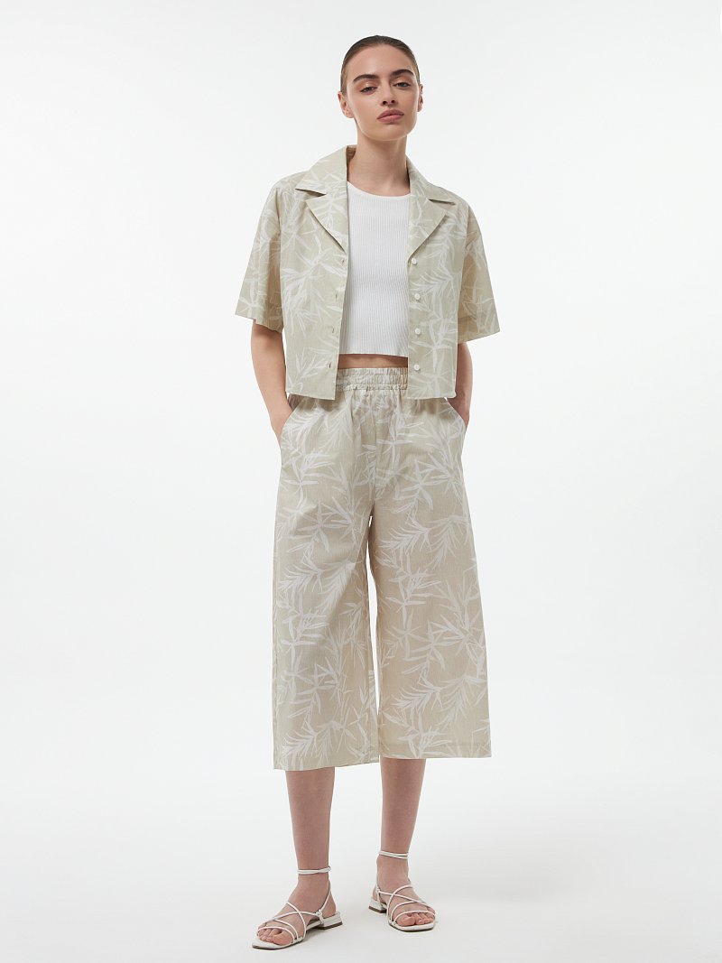 Хлопковые бриджи на резинке