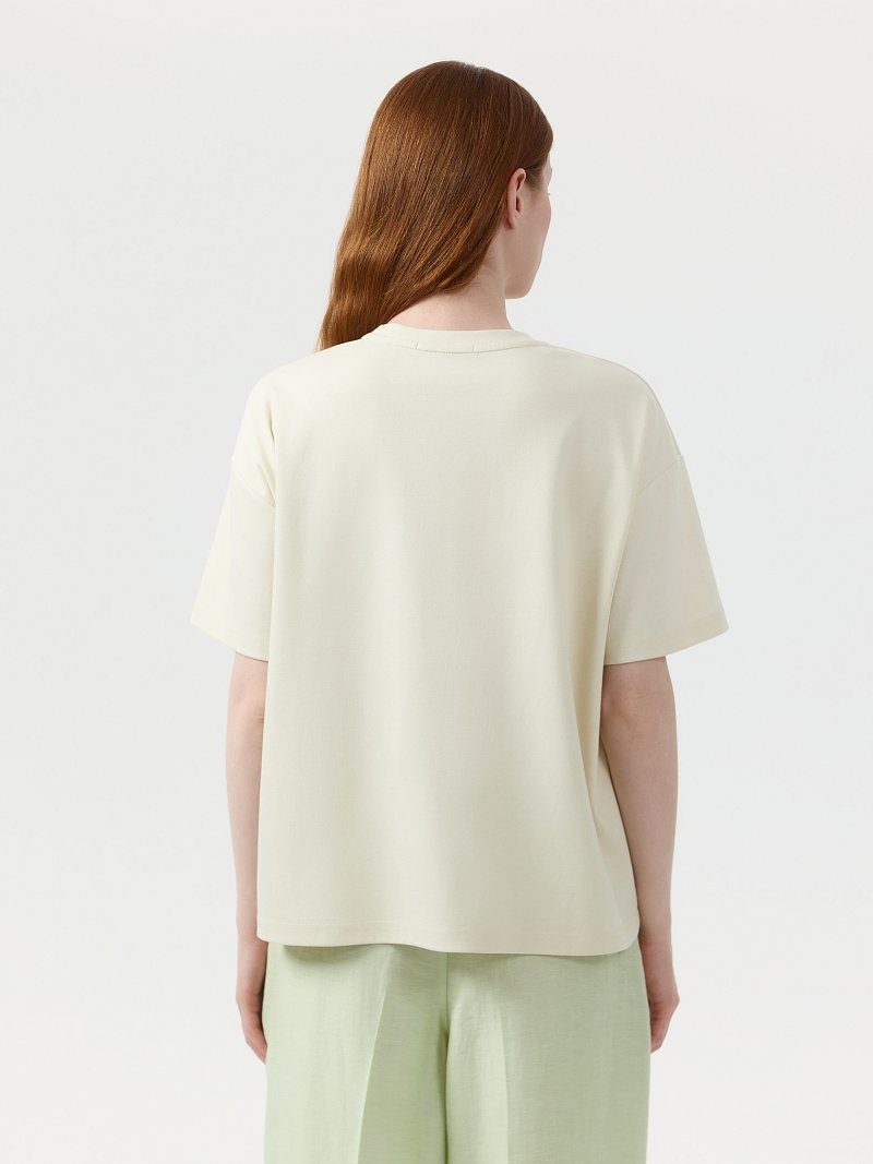 Однотонная футболка из 100% хлопка 