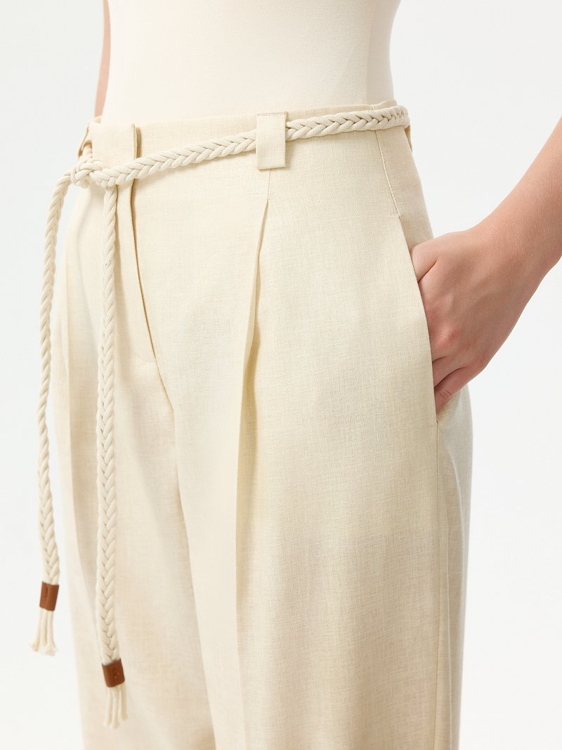 Укороченные брюки изо льна