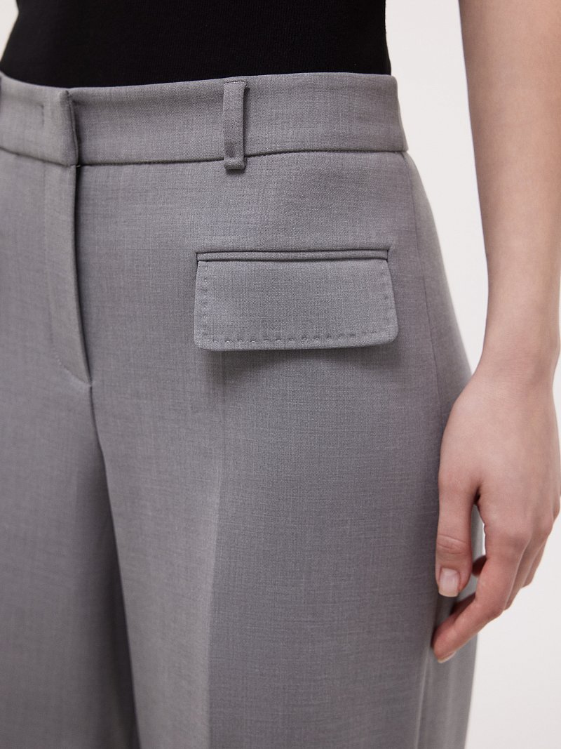 Прямые брюки с клапанами