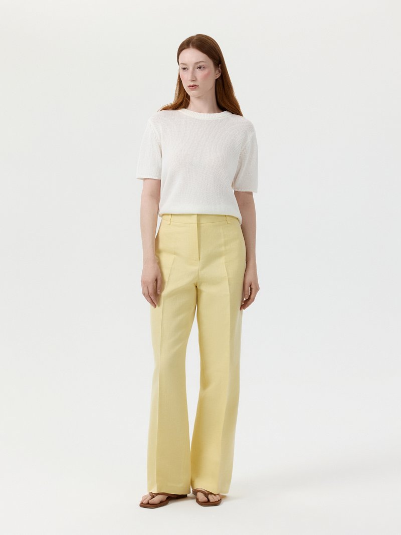 Классические брюки из хлопка и льна