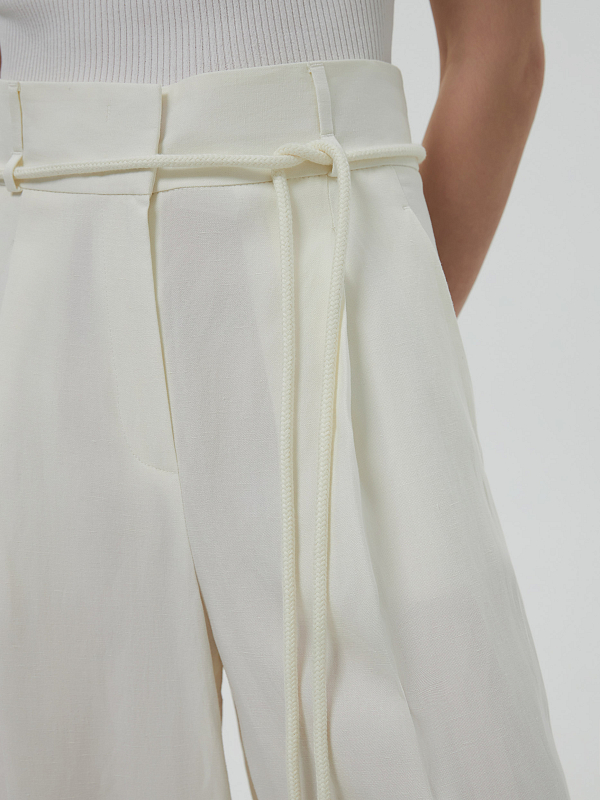 Удлиненные брюки со льном