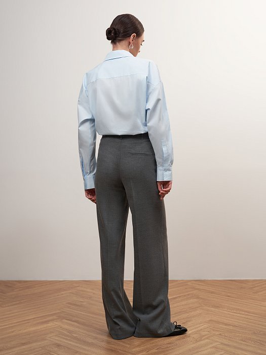 Широкие брюки с декоративными шлевками: фото №6