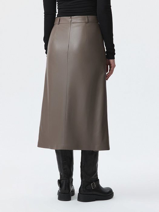 Юбка-миди из экокожи: фото №6