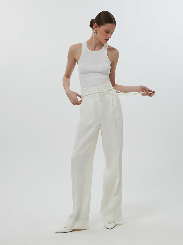 Удлиненные брюки со льном