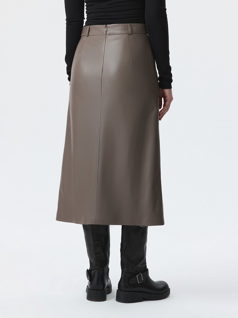 Юбка-миди из экокожи