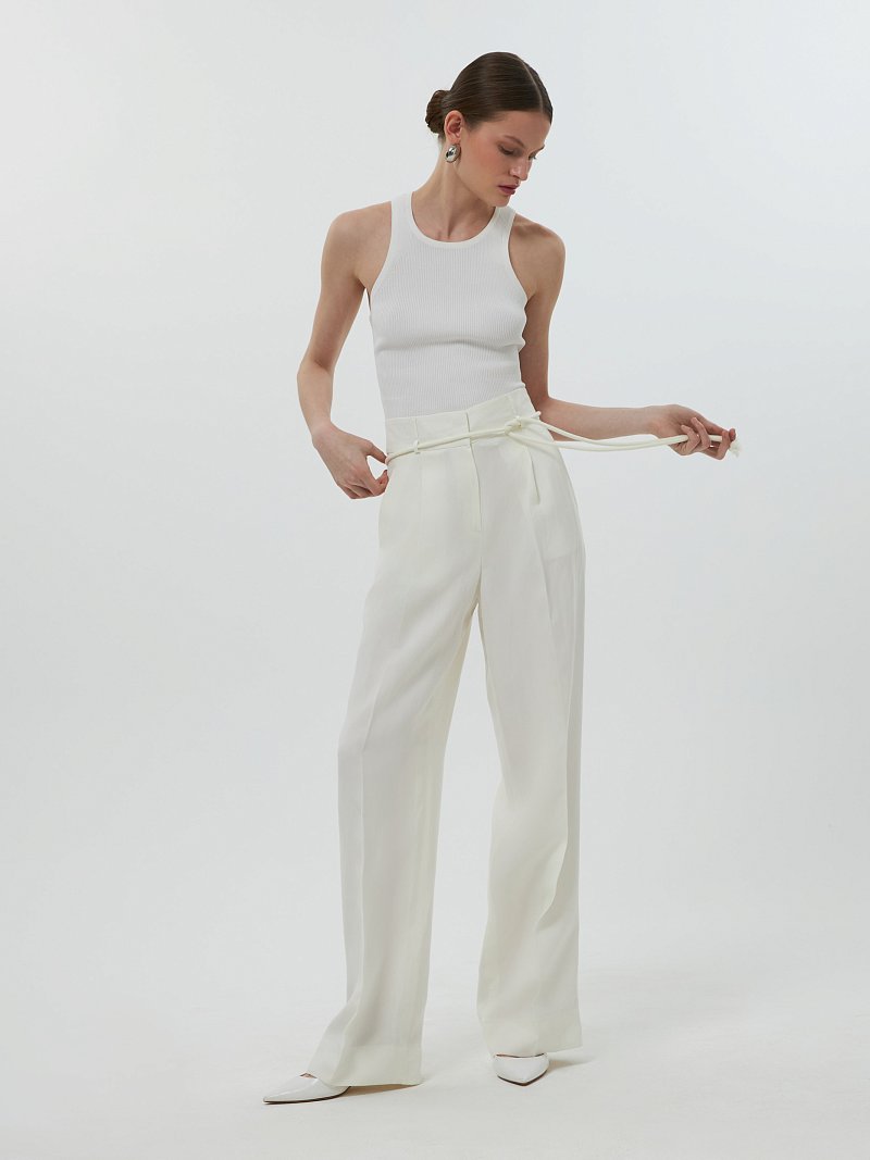 Удлиненные брюки со льном