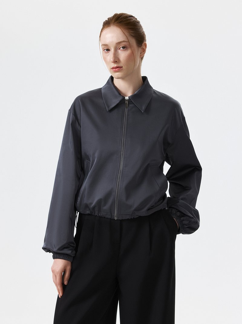 Атласная укороченная куртка