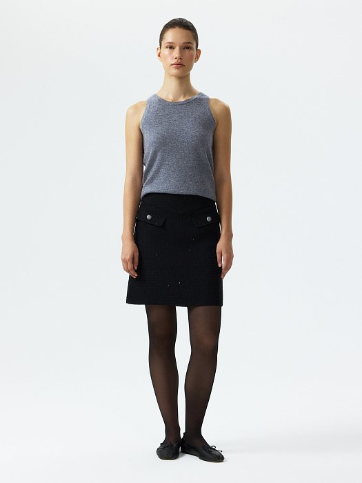 Юбка из твида с пайетками: фото №6