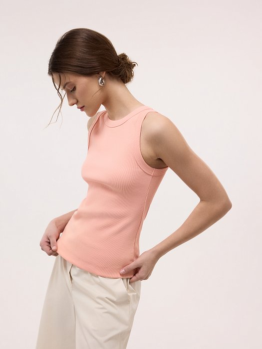 Однотонный топ из хлопка: фото №2