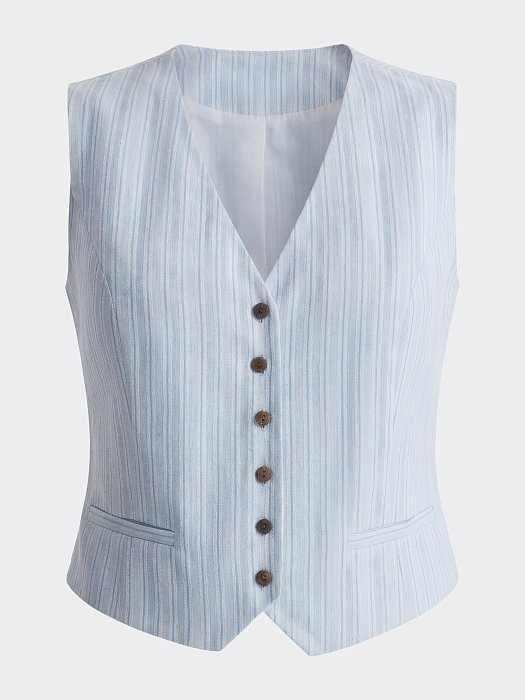 Жилет из хлопка и льна: фото №6