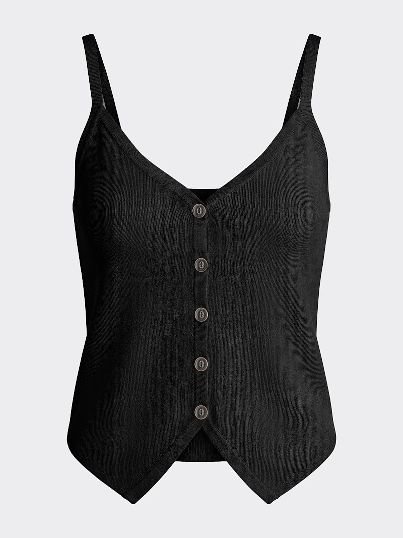 Вязаный топ на бретелях