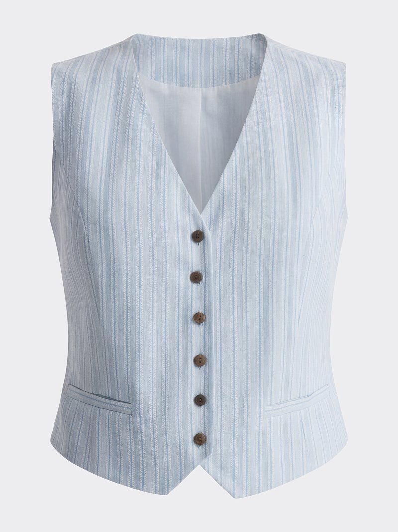 Жилет из хлопка и льна