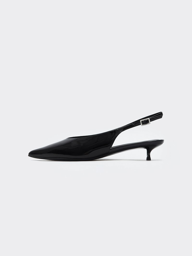 Лаковые туфли с открытой пяткой