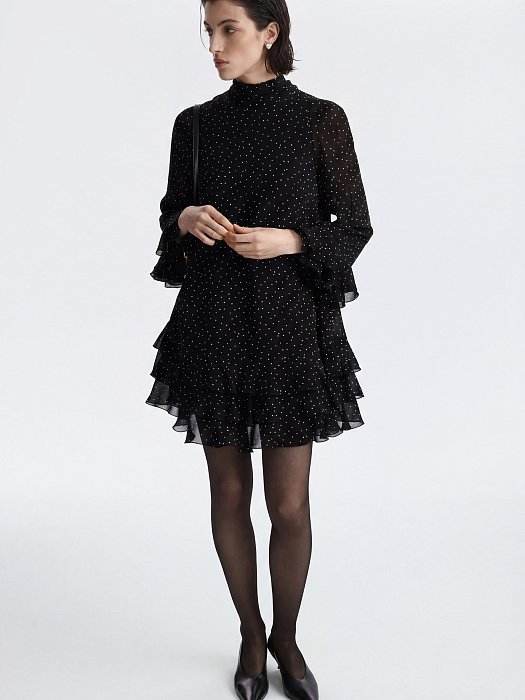 Шифоновое платье с воланами (Р158): фото №5