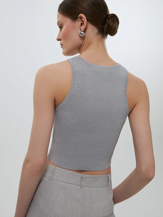Укороченный топ из трикотажа: фото №4