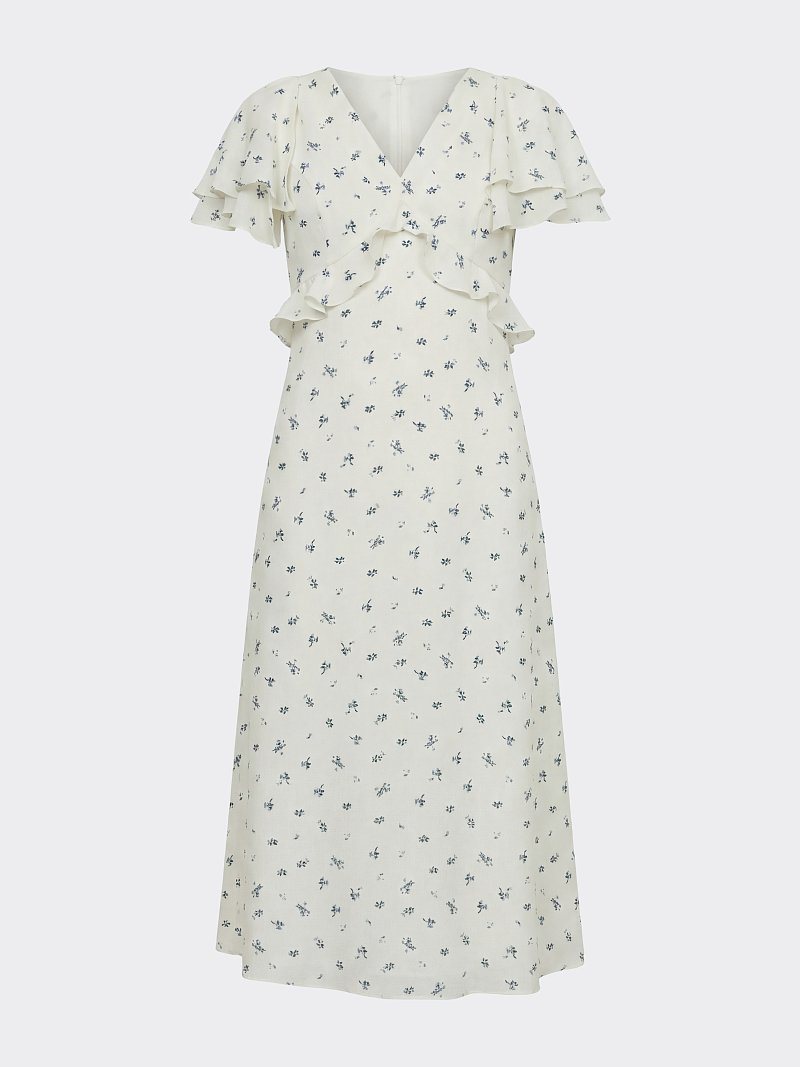 Атласное платье в цветочек