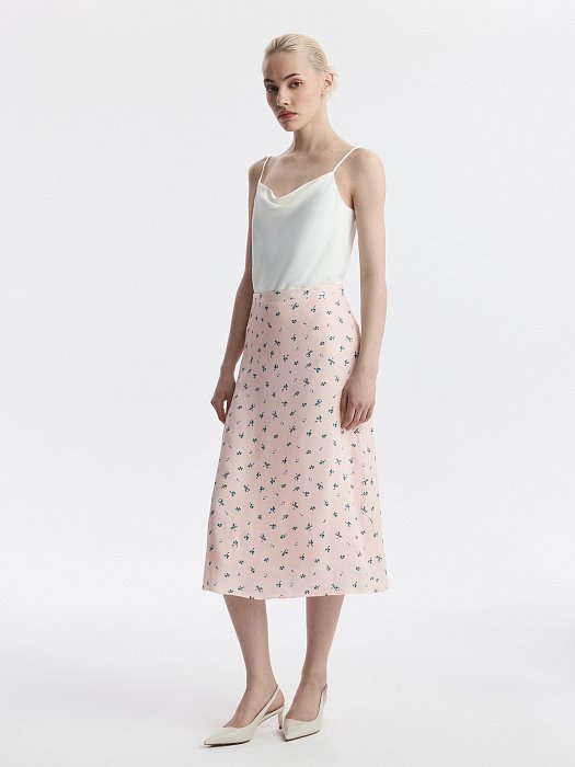 Атласная юбка в цветочек (Р158): фото №3