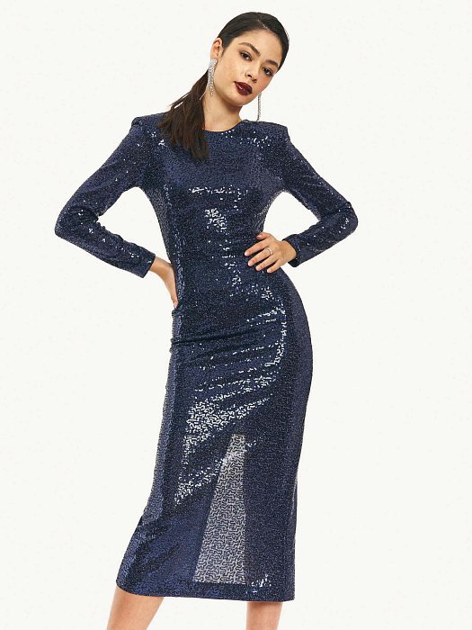 Платье-миди с пайетками: фото №4