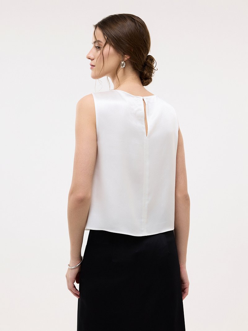 Атласный топ прямого кроя