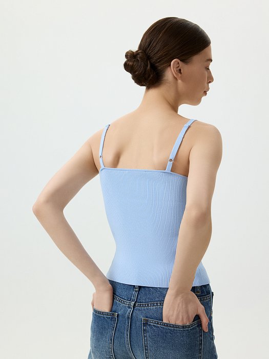 Трикотажный топ на бретелях: фото №3