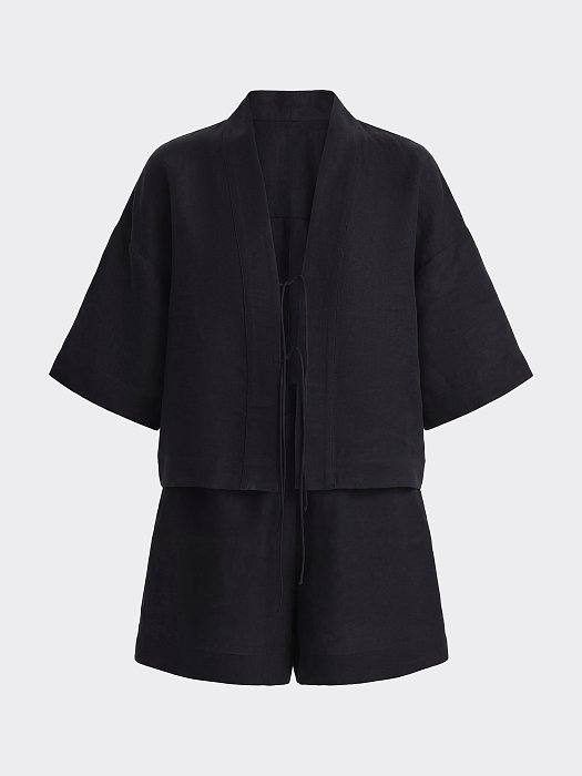 Льняной костюм с шортами: фото №7