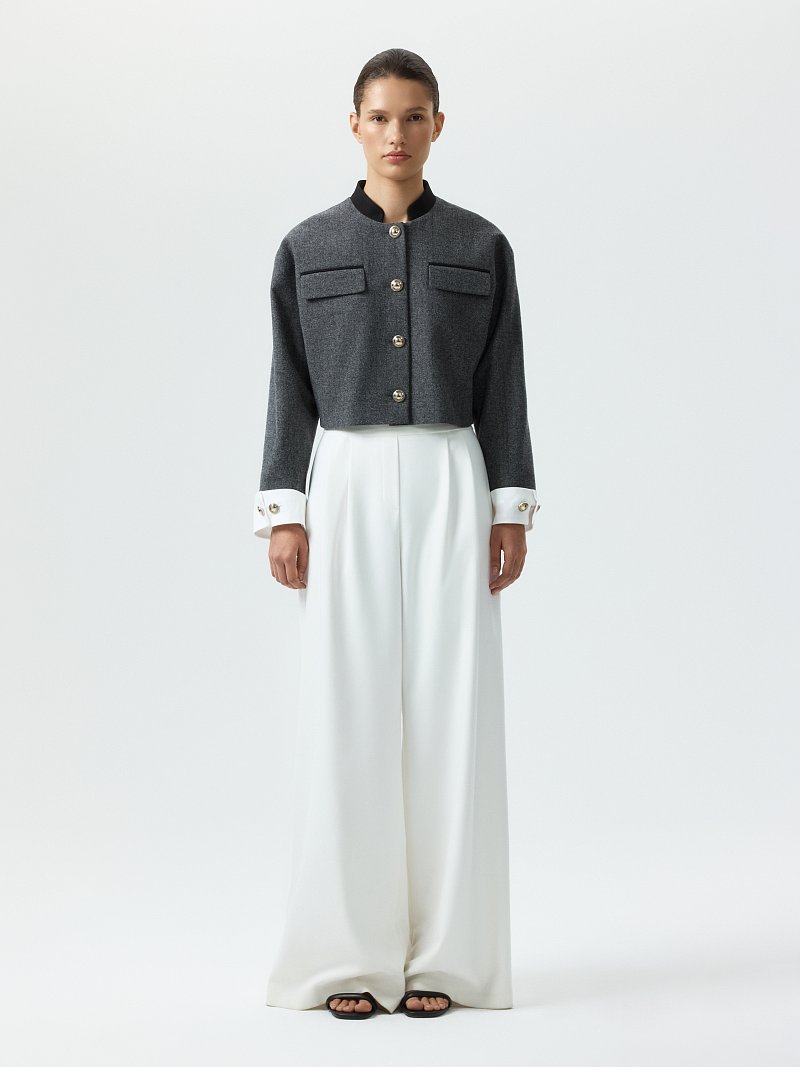 Укороченный жакет из твида