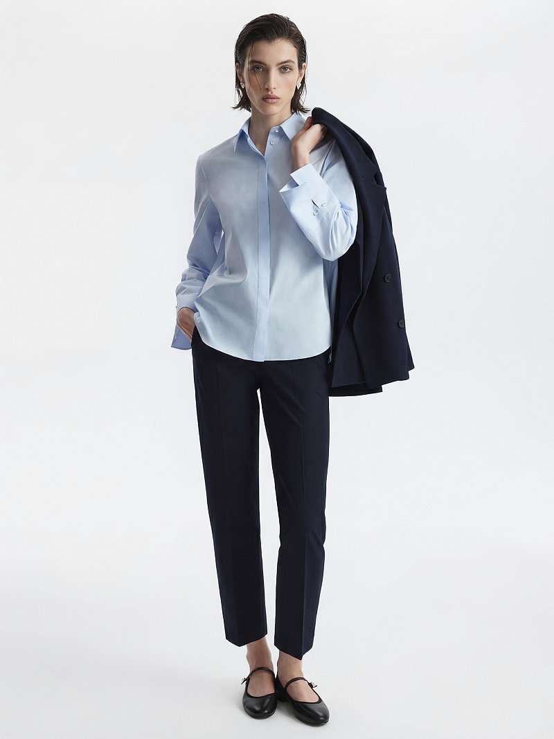 Рубашка из хлопка с расклешенными манжетами