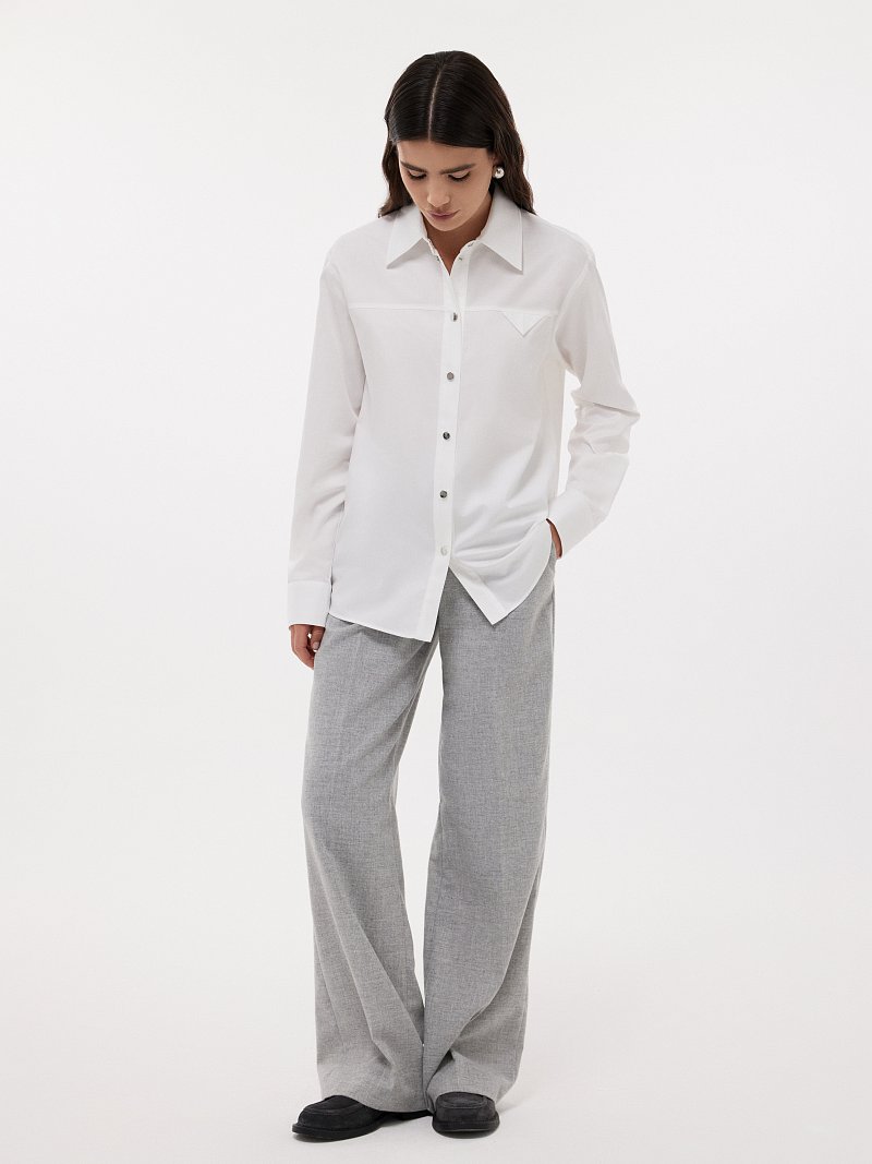 Хлопковая рубашка на кнопках