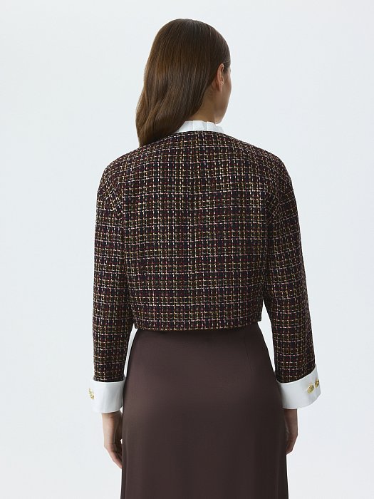 Твидовый жакет со съемными деталями: фото №6