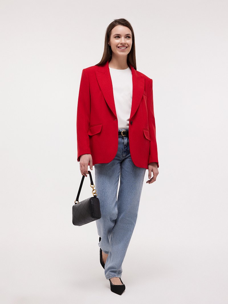 Однобортный жакет оверсайз (Р158)