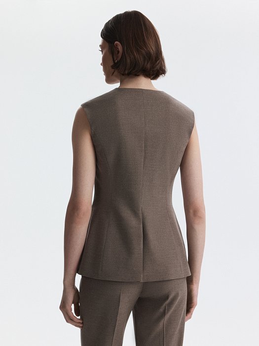 Приталенный костюмный жилет (Р158): фото №6