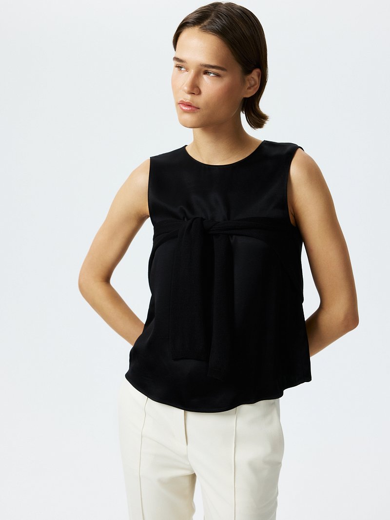 Атласный топ прямого кроя