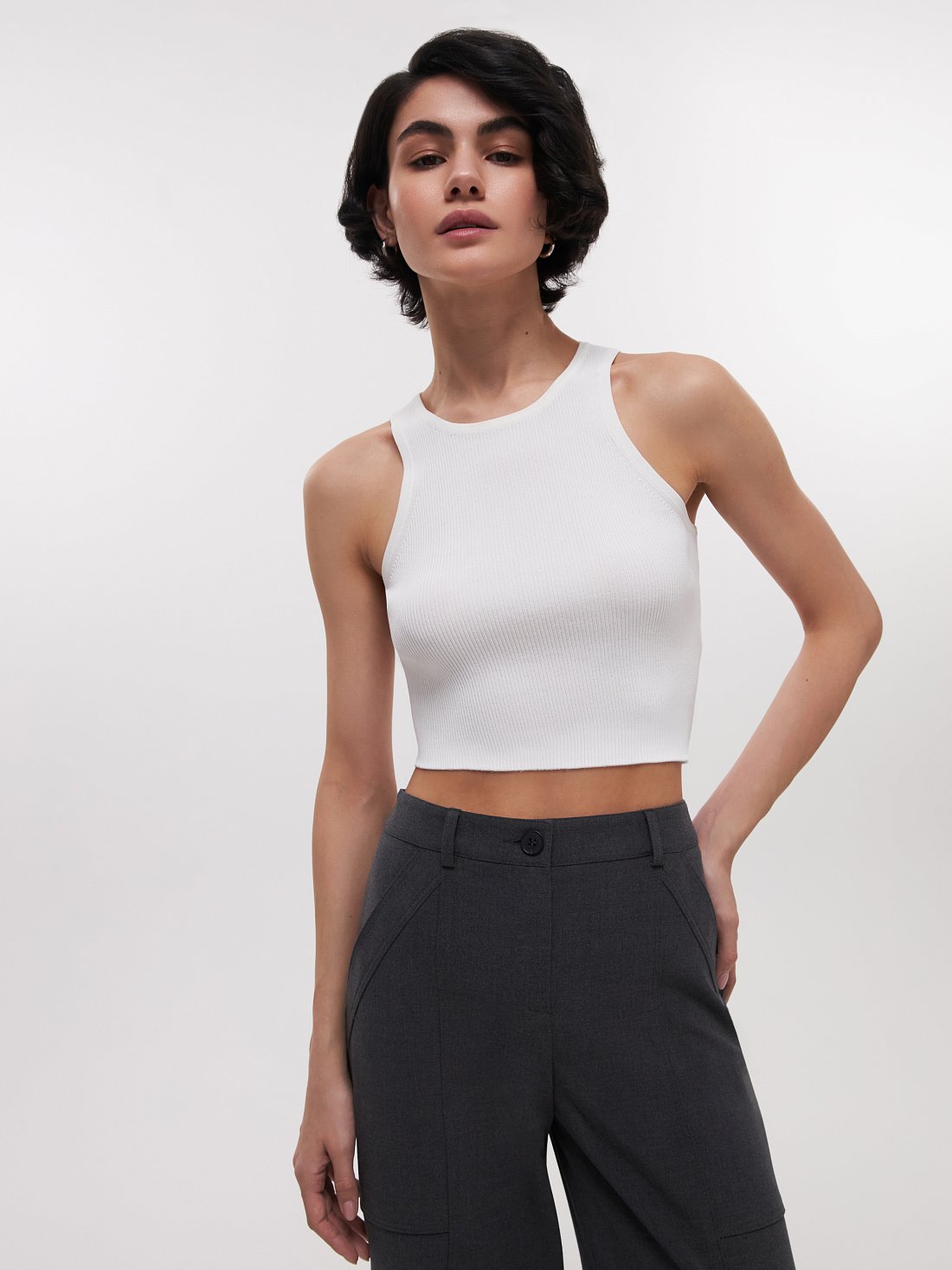 Укороченный топ из трикотажа: фото №1