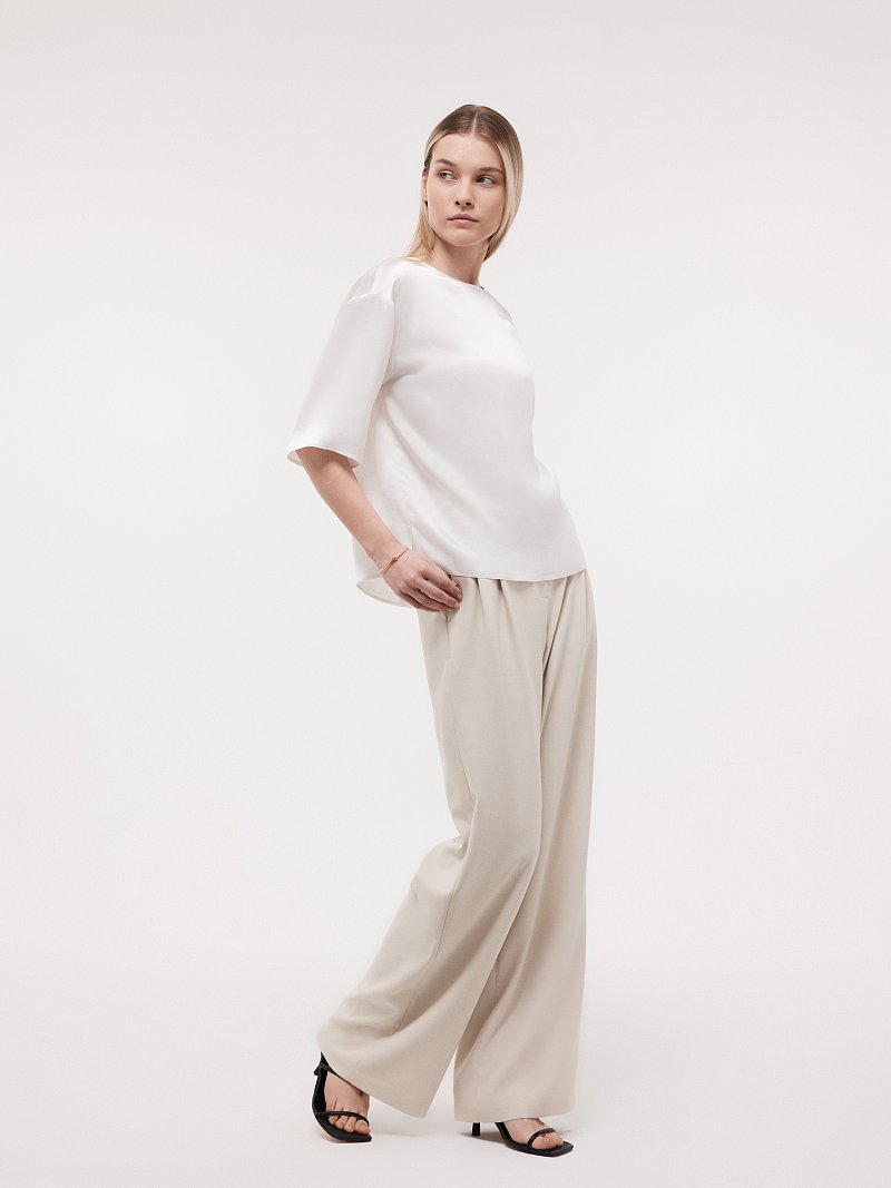 Атласная блуза оверсайз