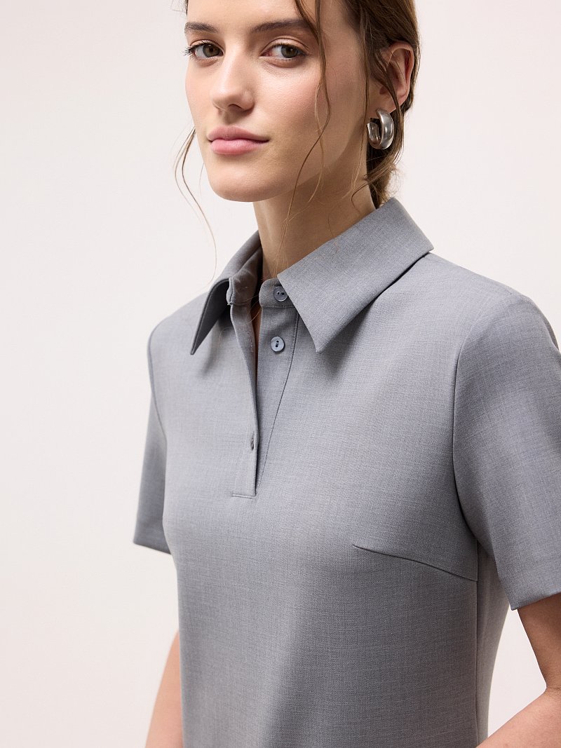 Платье-поло из трикотажа