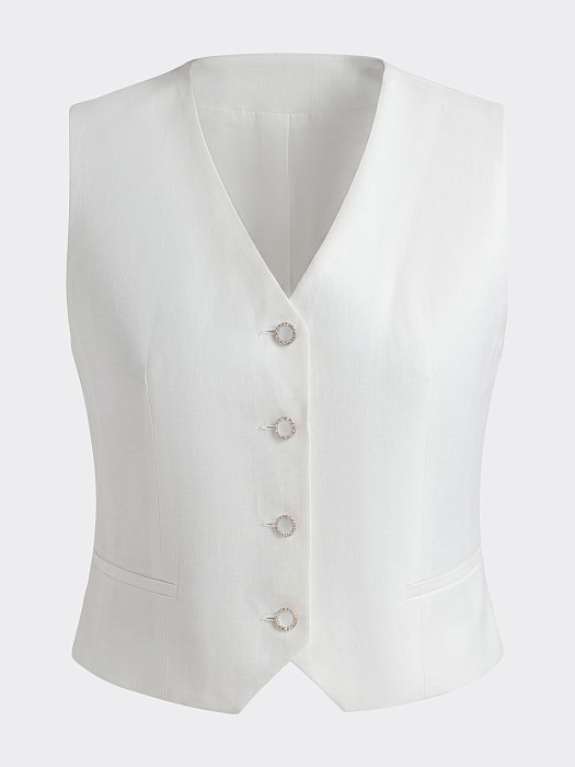 Приталенный жилет изо льна: фото №7