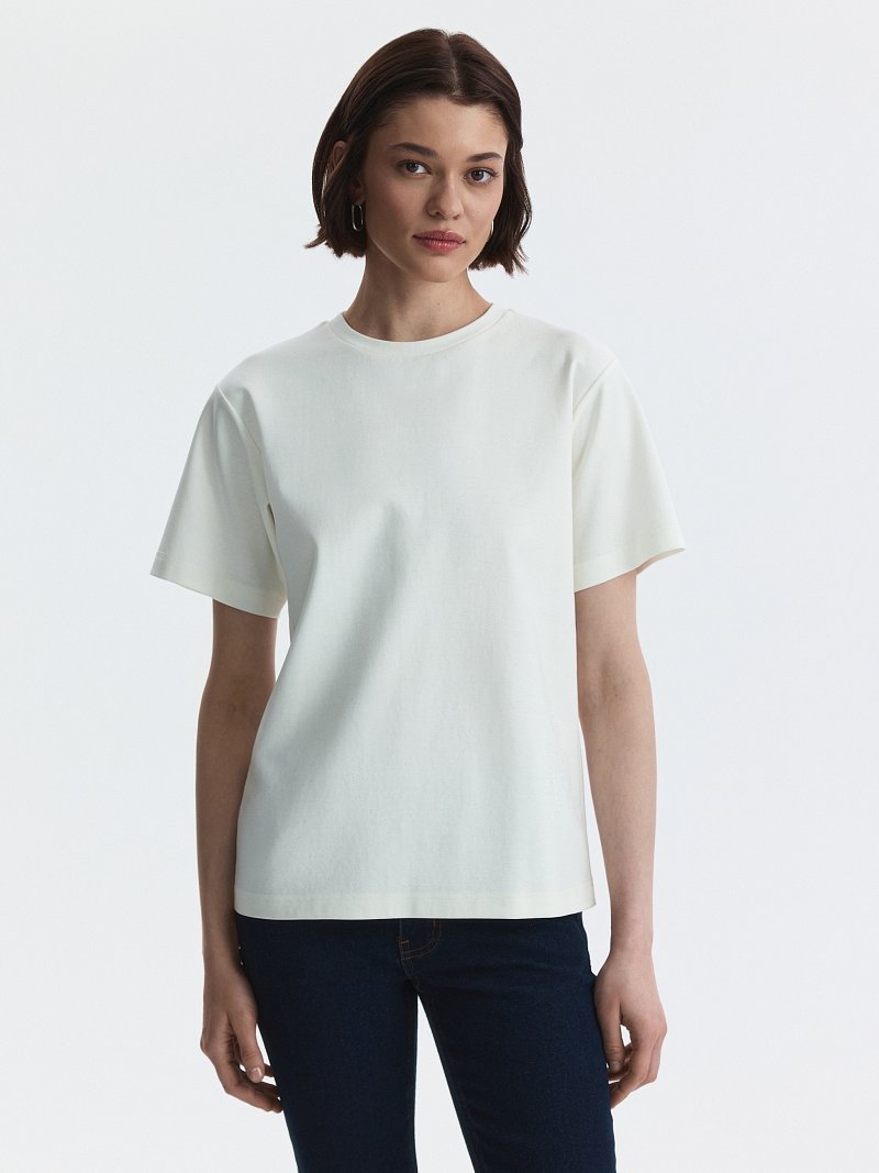 Однотонная футболка из 100% хлопка 