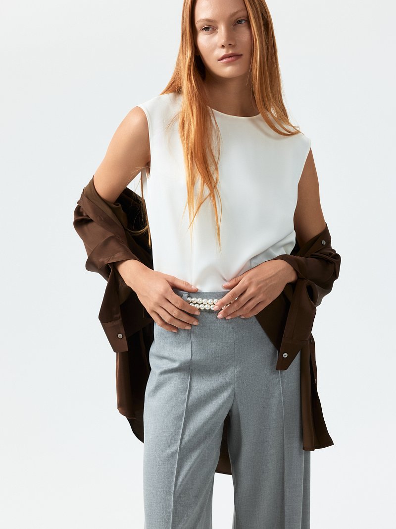 Широкие брюки «в елочку»