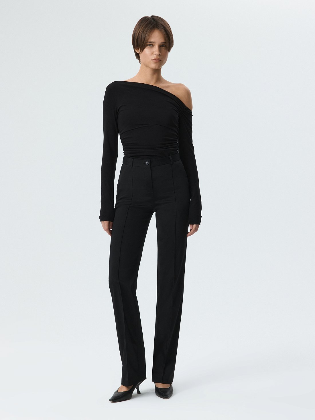 Расклешенные брюки со стрелками (Р158): фото №1