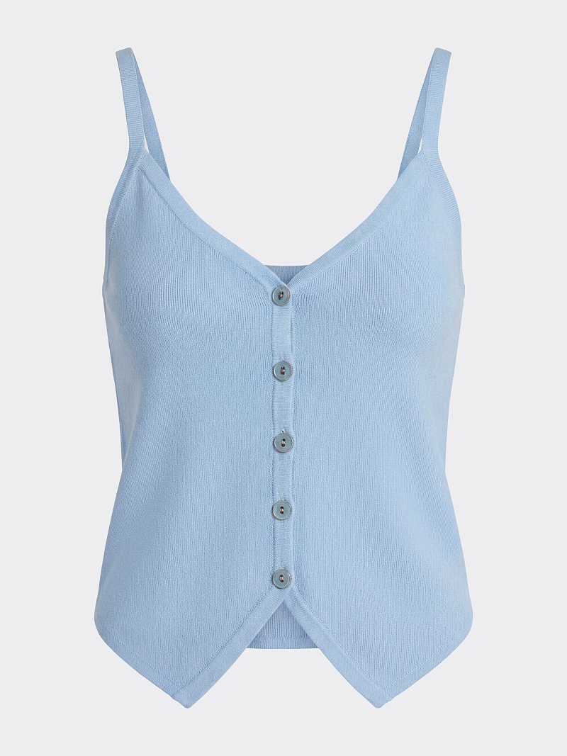 Вязаный топ на бретелях